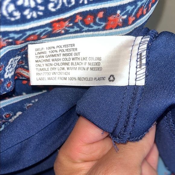 Xhilaration Navy and Red Patterned Mini Dress - Picture 4 of 5